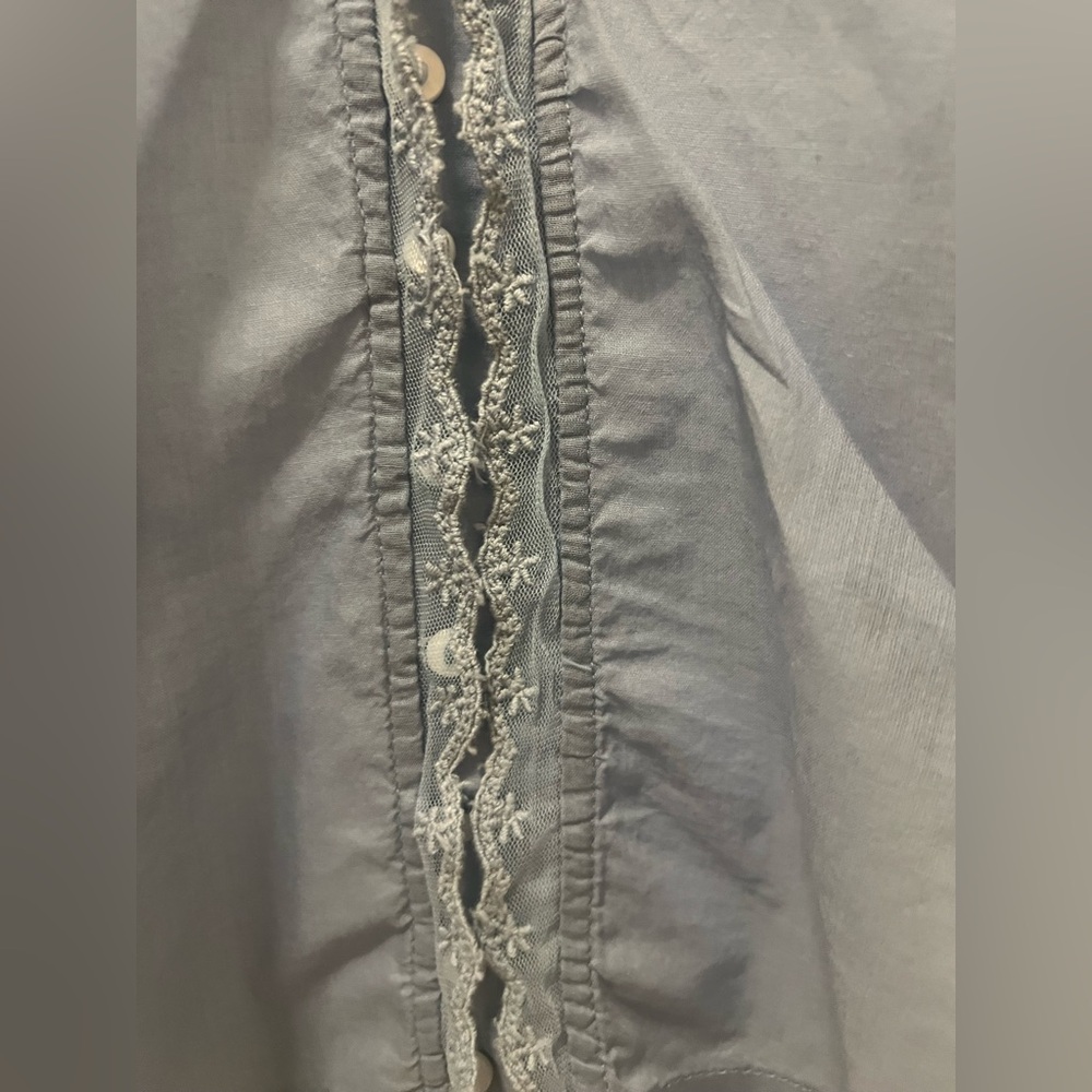 Free People Light Blue Ruffled Blouse - Picture 8 of 11